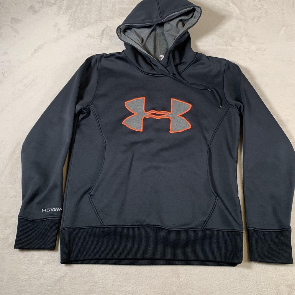 Under Armour Hoodie Mens Small Storm ColdGear Pullover Sweatshirt Athletic Black